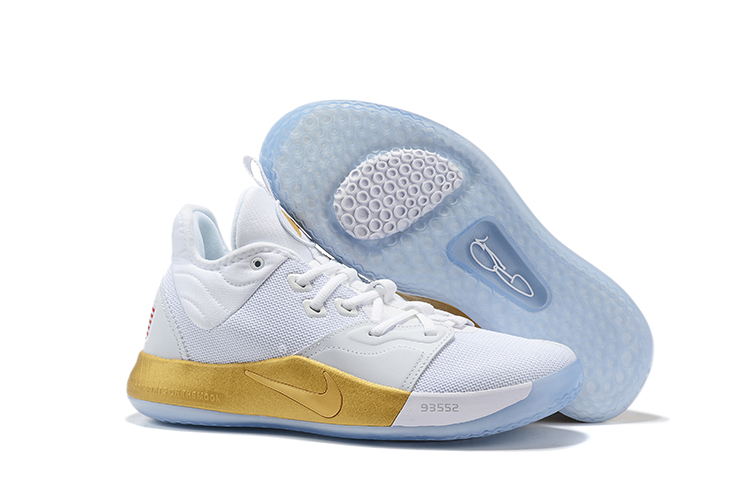 New Nike PG 3 White Gold Shoes